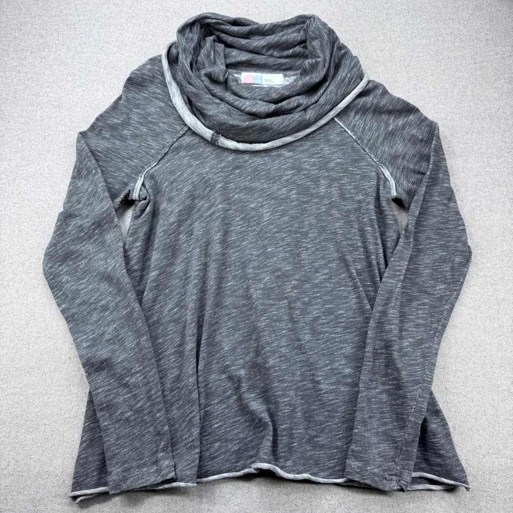FP Beach Two‎ Body Corps Deux Gray Cowl Neck Cocoon Long Sleeve Tunic Top